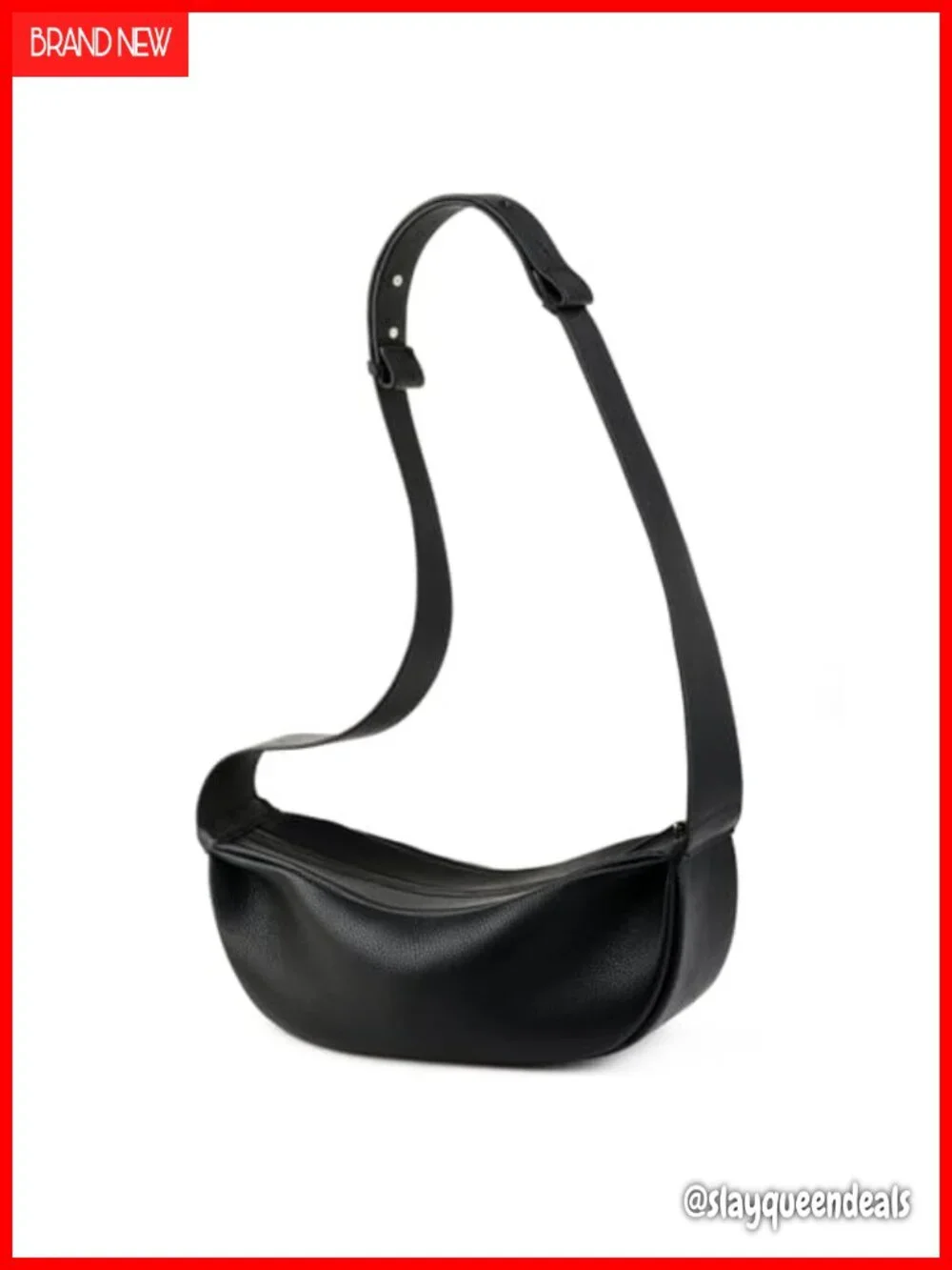 Genuine Leather Sling Bag Crossbody Women Minimalist Hobo Wide Strap